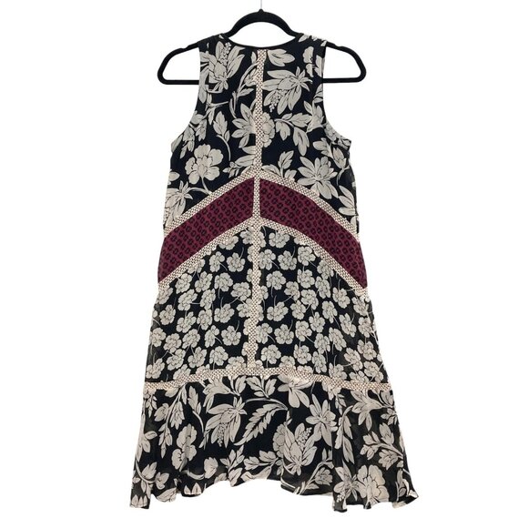 Loft Outlet Sleeveless Print Boho Dress, Sz Small, Chiffon Ruffle Tassel Lace - Picture 11 of 12